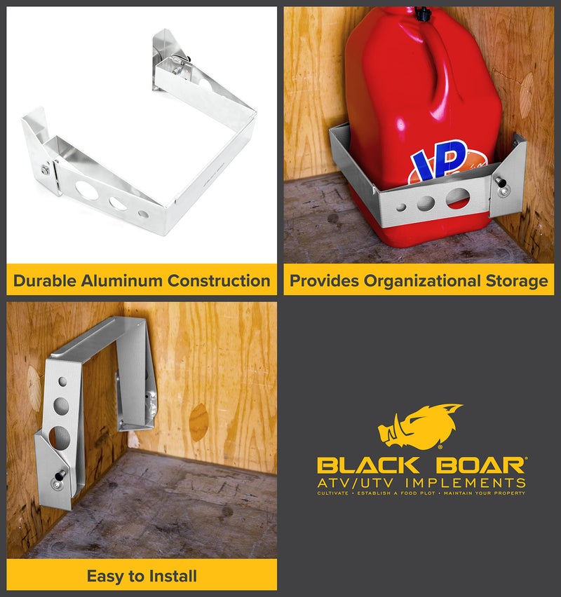 Black Boar Aluminum Fold Away Storage Brace for Enclosed Trailer | Securely Holds (1) Fuel jug While in Transit | Durable Construction | Easy to Install (66106) - Image 2