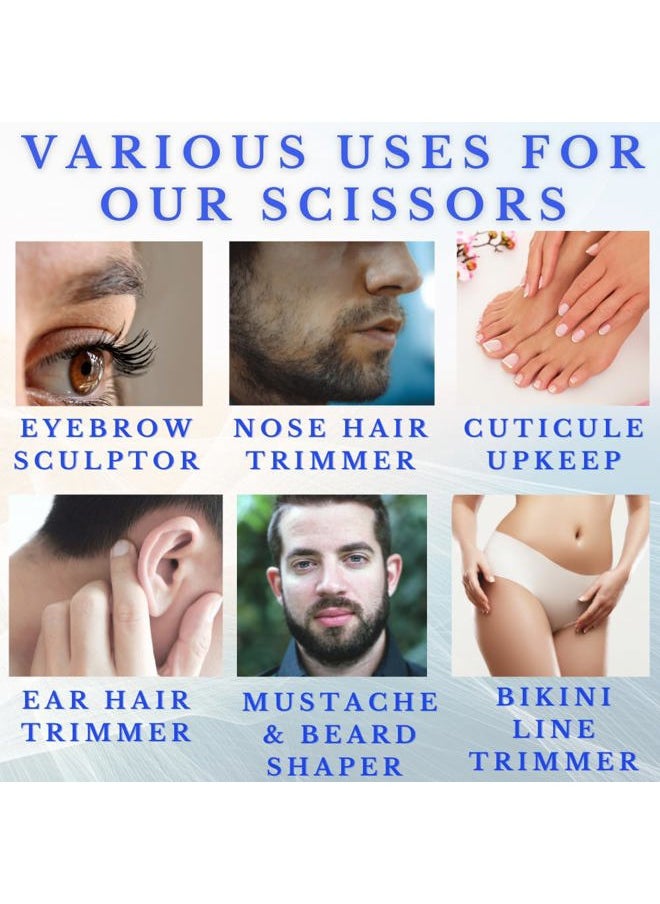 Christina Moss Naturals - Small Scissors by Christina Moss Naturals® for Eyebrows, Nose Hair, Nails, Beard, Round Tip, Professional Grooming - Image 1