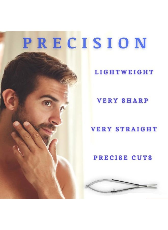 Christina Moss Naturals - Small Scissors by Christina Moss Naturals® for Eyebrows, Nose Hair, Nails, Beard, Round Tip, Professional Grooming - Image 1