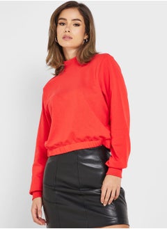 High Neck Knitted Sweatshirt