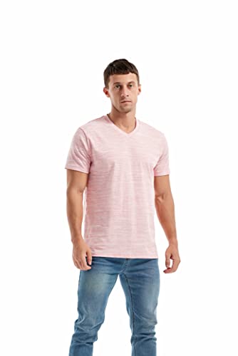 KLIEGOU Mens V Neck T Shirts Casual Stylish Tees for Men RedWhiteXL - Image 3