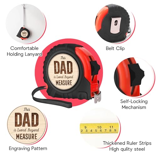 Gossby Tape Measure for Dad - Fathers Day, Birthday, Christmas - Woodworking, Carpenter Tool Gift for Men - Image 2