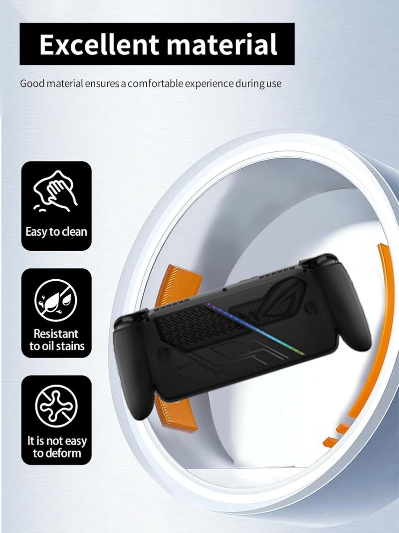 WUNIAK For ROG Xbox Ally/Ally X 14 in 1 Protective Kit, Dust Plug Set Carbon Fiber Panel Sticker Silicone Thumb Grip Caps Vent Dust Filters Type C Cover - Image 3
