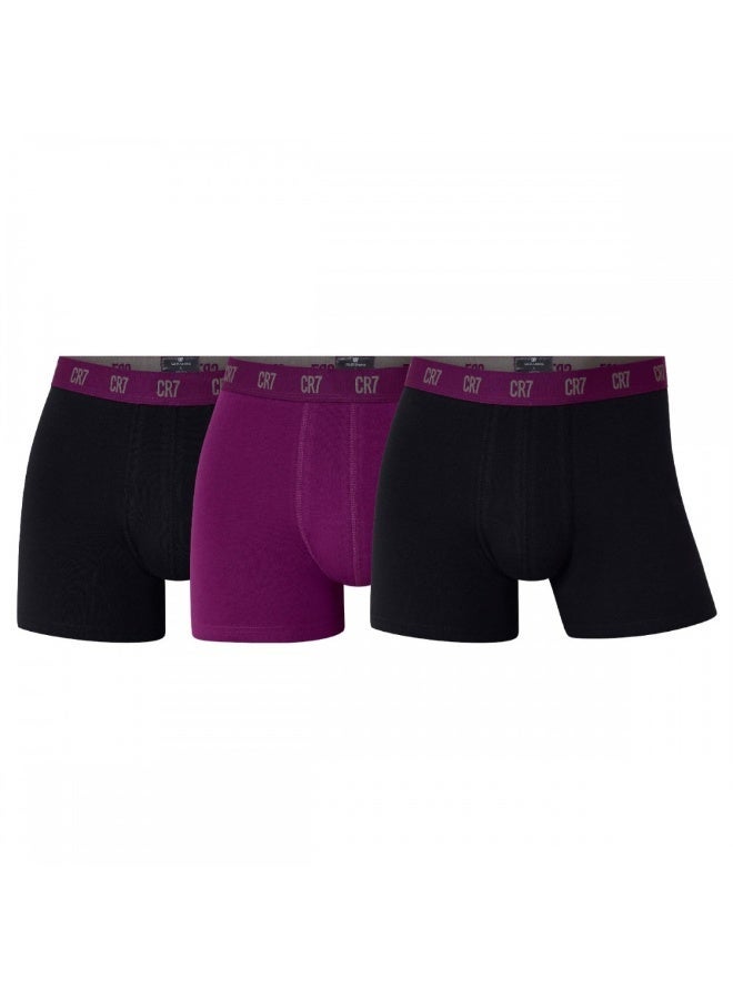 CR7 Men’s 3-Pack Stretch Cotton Trunk Underwear – Breathable, Comfortable, Stylish – Cristiano Ronaldo Signature Waistband - Image 1