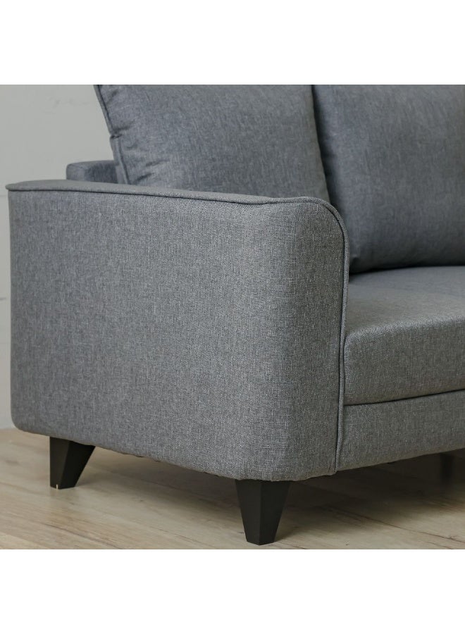 DANUBE HOME Munet 3 Seater Fabric Sofa | Modern Design Three Seat Sofas | Comfortable Living Room Furniture L201xW84xH89cm - Grey - Image 4