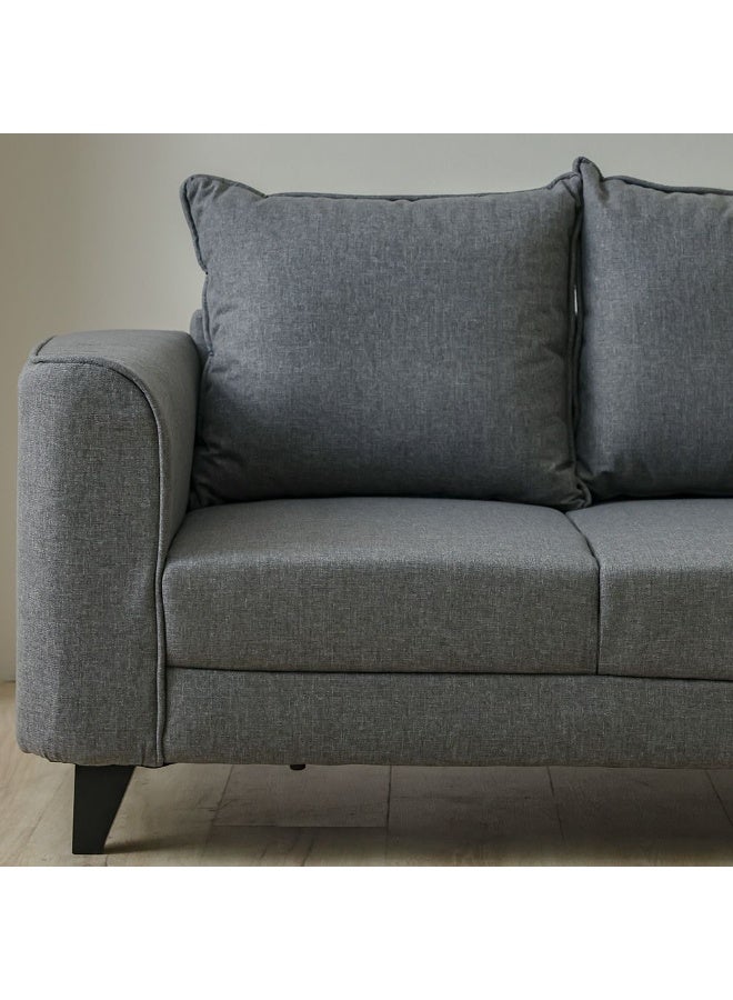 DANUBE HOME Munet 3 Seater Fabric Sofa | Modern Design Three Seat Sofas | Comfortable Living Room Furniture L201xW84xH89cm - Grey - Image 3