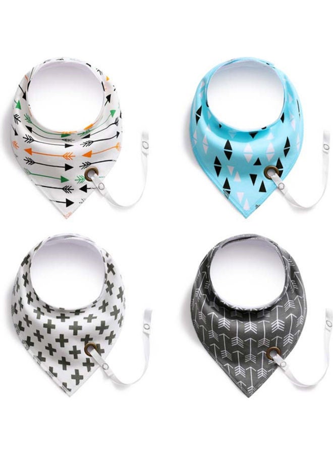 نيبمينينت طقم مرايل باندانا لإمتصاص اللعاب مع حامل لهاية، مكون من 4 قطع