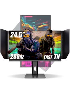 HILUKE 24.5 Inch Full HD 1920 x 1080 280hz 0.3ms Fast TN Gaming Monitor FullHD AMD FreeSync Premium Eye-Care Display Port 1.4,HDMI 2.0 Ports  - Image 1