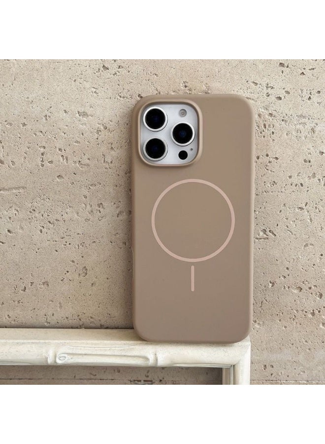NIBEMINENT Liquid Silicone Protection Case With Magsafe For iPhone 15, Desert Gold