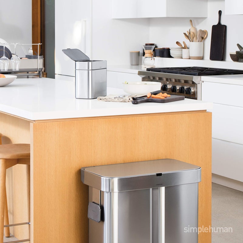 simplehuman simplehuman Compost Caddy, Detachable and Countertop Bin, 4 Liter / 1.06 Gallon, Brushed Stainless Steel  - Image 3