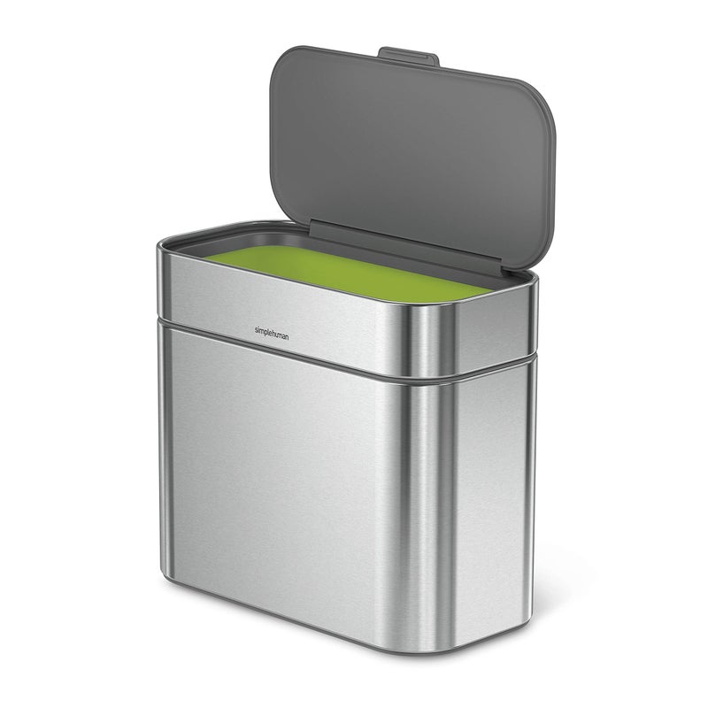 simplehuman simplehuman Compost Caddy, Detachable and Countertop Bin, 4 Liter / 1.06 Gallon, Brushed Stainless Steel  - Image 1