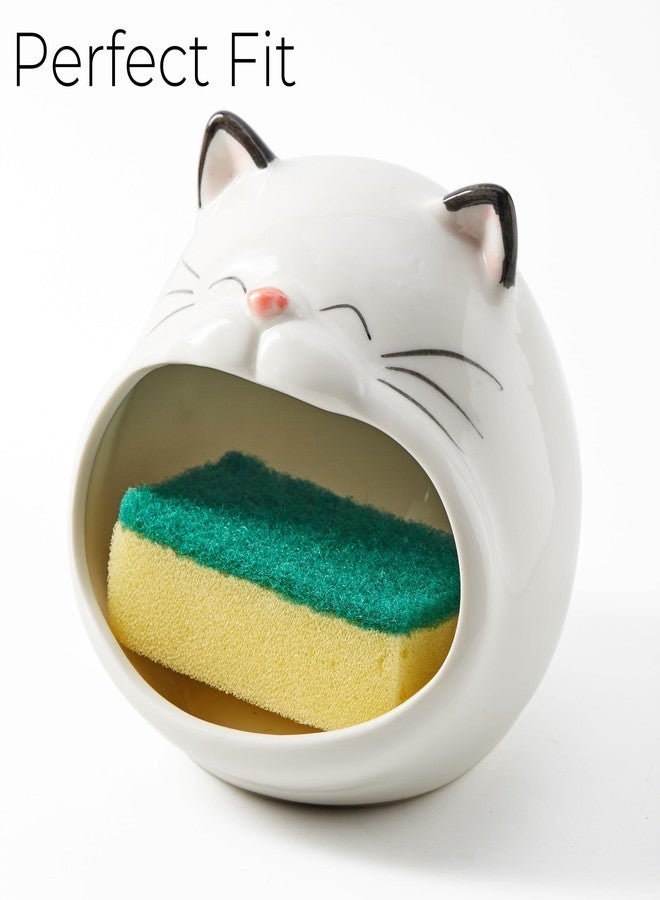 FAQQI Ceramic Cat Sponge Holder for Kitchen Sink - Cute Sponge Holder and Novelty Kitchen Gadgets - Unique Kitchen Items and Accessories for Fun and Functional Kitchen Organization - Image 5