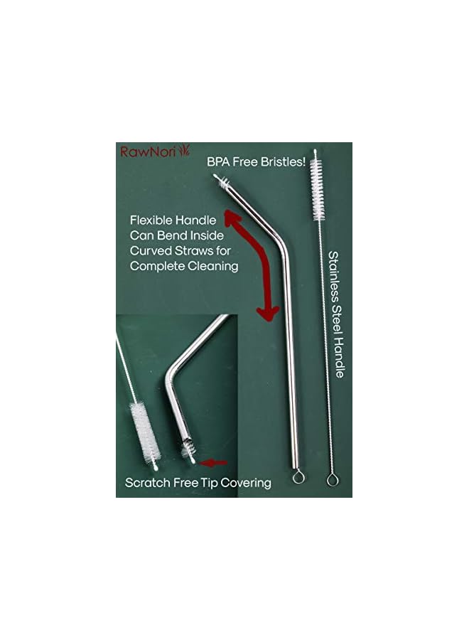 rawnori rawnori 2 Starbucks Straws Cleaning Brush - BPA Free - 2 Heavy Bristle Straw Cleaner for Washing Ss Drink Straws, Tea Pot Spout, Glass Bottles, Mini, Micro, Pipe  - Image 4