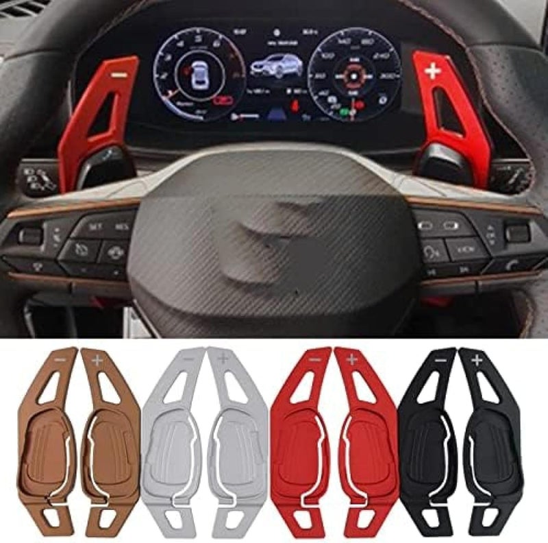 دقات عجلة القيادة لـ Cupra Formentor 2019، و Ateca، و Leon و الهجينة 2020-2022، من سبائك الألومنيوم البرونزية، نمط عصري 3 سم - Image 2