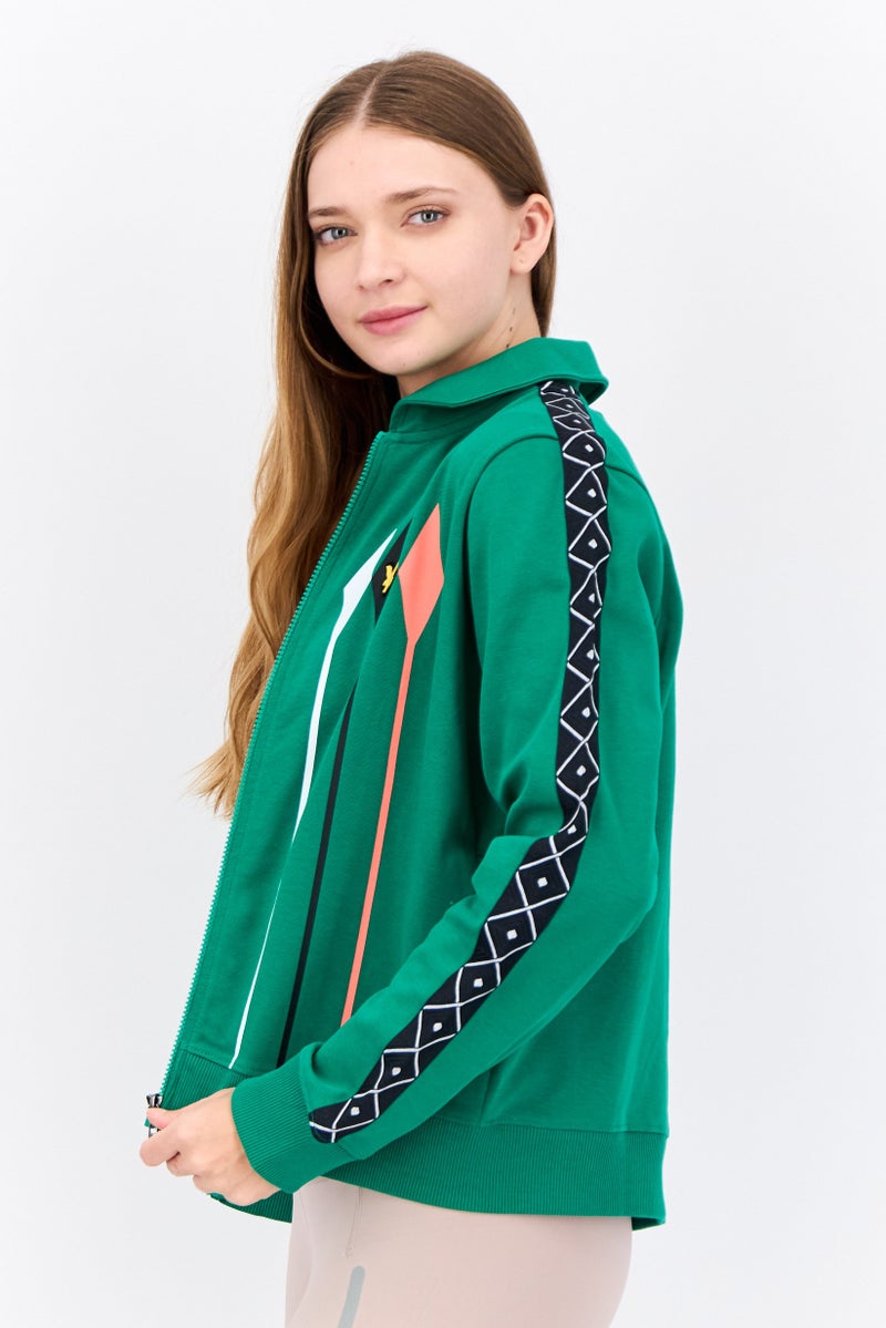 Lyle & Scott Women Spread Collar Brand Logo Long Sleeves Full Zip Sweatshirt, Multicolor - Image 3
