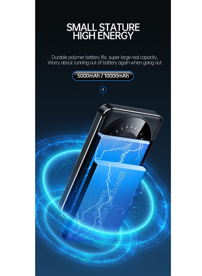 GULFLINK Mini Magnetic Wireless Portable Charger 5000mah Super Slim Fast Charging Grey - Image 2