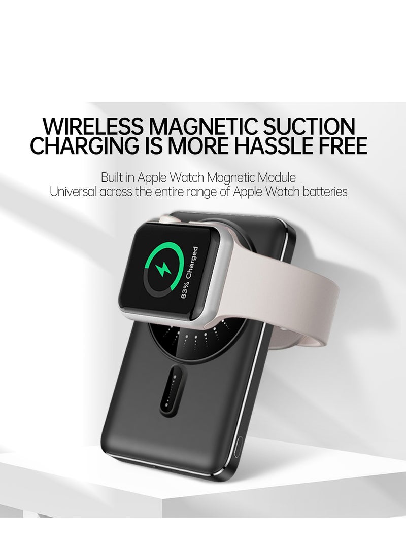 GULFLINK Mini Magnetic Wireless Portable Charger 5000mah Super Slim Fast Charging Grey - Image 5