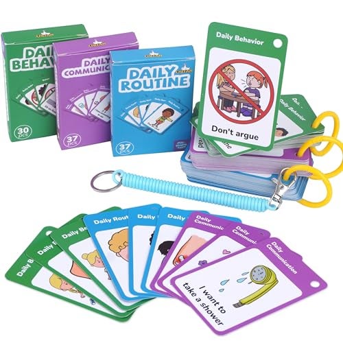 CHEFAN 110 PCS Autism Communication Cards for Speech Delay Special Needs Visual Aid Language Learning Cue Cards Special Ed Feelings Emotions Flash Cards for Autism Communication - Image 1