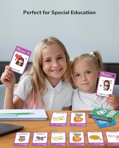 CHEFAN 110 PCS Autism Communication Cards for Speech Delay Special Needs Visual Aid Language Learning Cue Cards Special Ed Feelings Emotions Flash Cards for Autism Communication - Image 5