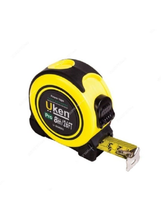 UKEN MEASURING TAPE 8MTR YELLOW/BLACK