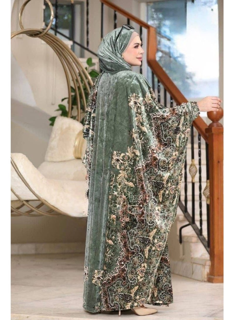 إسدال صلاة واستقبال وخروج حريمي خامة قطيفة چنچاه تقيلة - Image 2