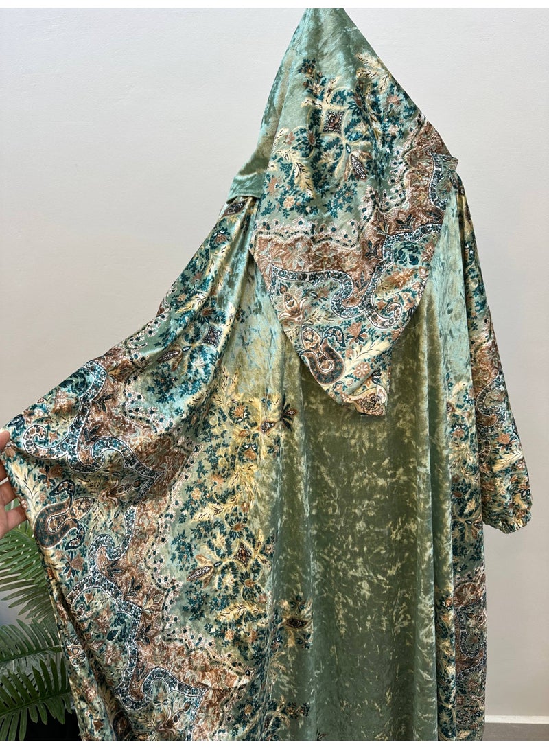 إسدال صلاة واستقبال وخروج حريمي خامة قطيفة چنچاه تقيلة - Image 4