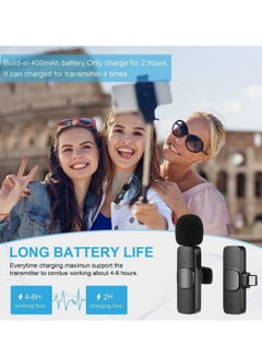 Beauenty Wireless Lavalier Microphone for Type-C Phone- Plug-Play Wireless Mic with 2 Microphone for USB-C Android Phone and iPhone Video Recording- Interview- Vlog- Auto Sync and Noise Reduction- 2.4 GHZ  - Image 4