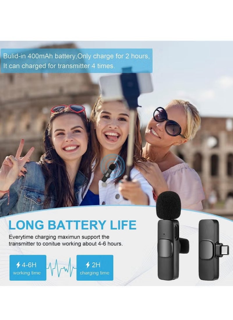 Beauenty Wireless Lavalier Microphone for Type-C Phone- Plug-Play Wireless Mic with 2 Microphone for USB-C Android Phone and iPhone Video Recording- Interview- Vlog- Auto Sync and Noise Reduction- 2.4 GHZ  - Image 4