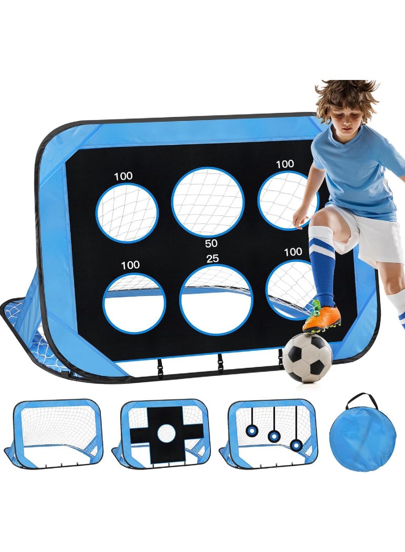 Rock Pow Soccer Goal, 4 Modes Pop Up Football Goals for Kids, Foldable and Portable Soccer Goal net with Carry Bag, Football Training Equipment for Indoor, Outdoor, Football Gifts for Boys Girls - Image 1