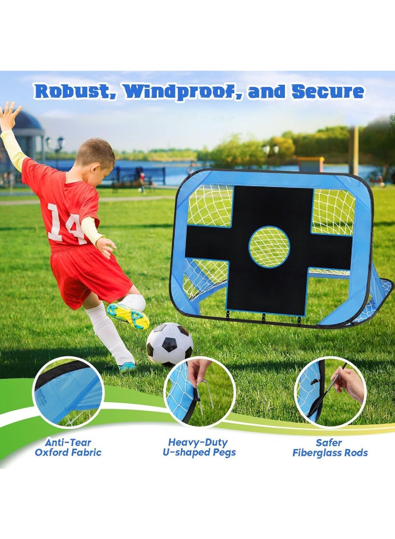 Rock Pow Soccer Goal, 4 Modes Pop Up Football Goals for Kids, Foldable and Portable Soccer Goal net with Carry Bag, Football Training Equipment for Indoor, Outdoor, Football Gifts for Boys Girls - Image 3