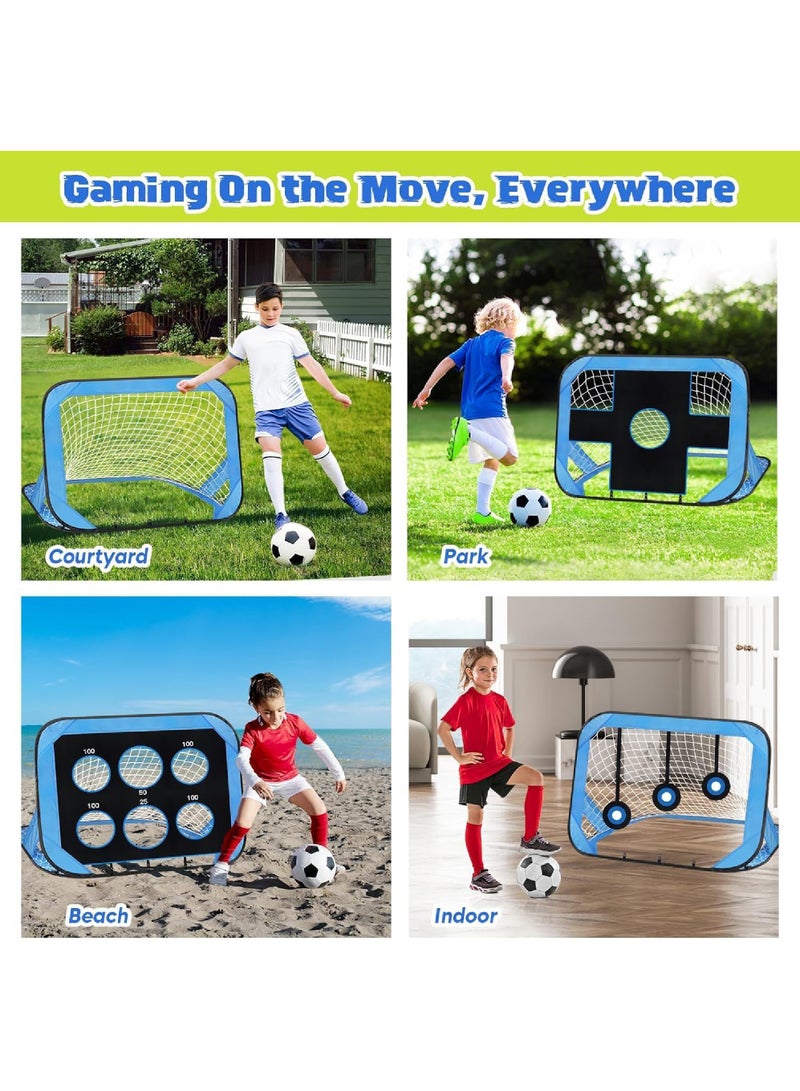 Rock Pow Soccer Goal, 4 Modes Pop Up Football Goals for Kids, Foldable and Portable Soccer Goal net with Carry Bag, Football Training Equipment for Indoor, Outdoor, Football Gifts for Boys Girls - Image 5