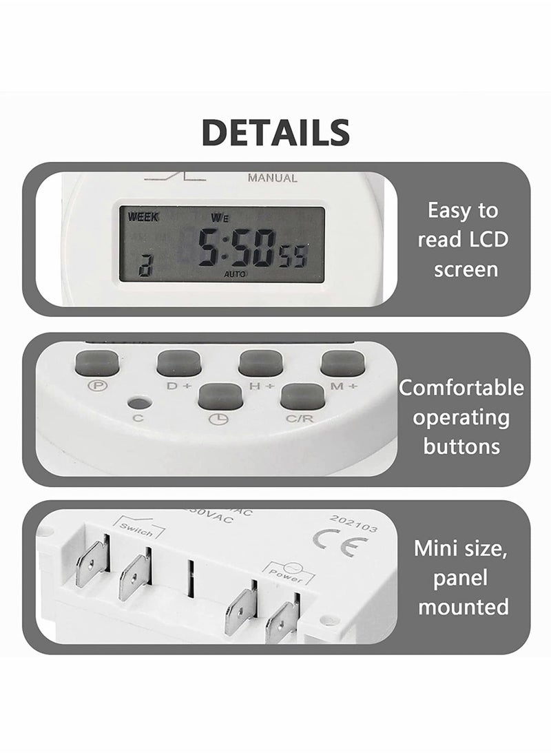 KASTWAVE - Weekly Digital Programmable Timer Switch Home Appliance Switch timer 16 Independent ON/OFF Programs for Lights Fans Bread Maker Air Conditioner Kitchen Timer Easy control Smart life - Image 1