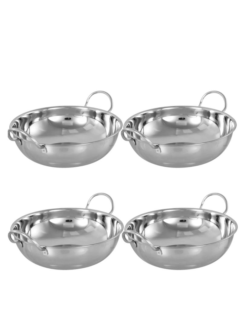 555 4Pc Stainless Steel Kadai Serving Bowl - Image 1