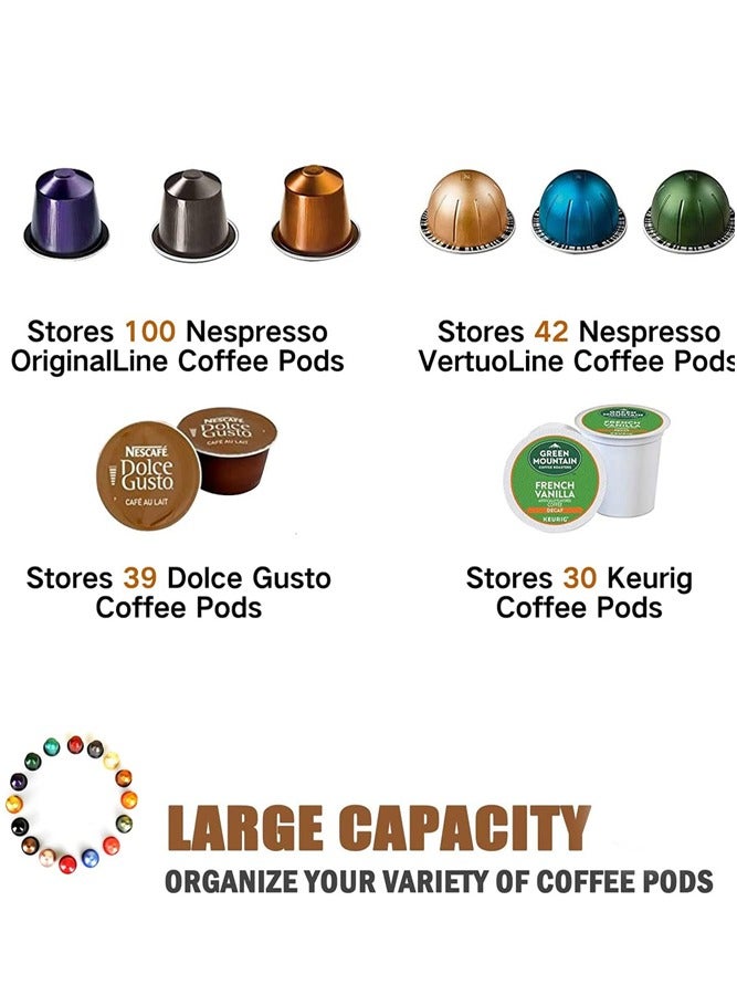 BELLSBERRY Large Capacity Coffee Pod Holder – Round Capsule Organizer Stand for K-Cup, Espresso & Coffee Pods - Image 5