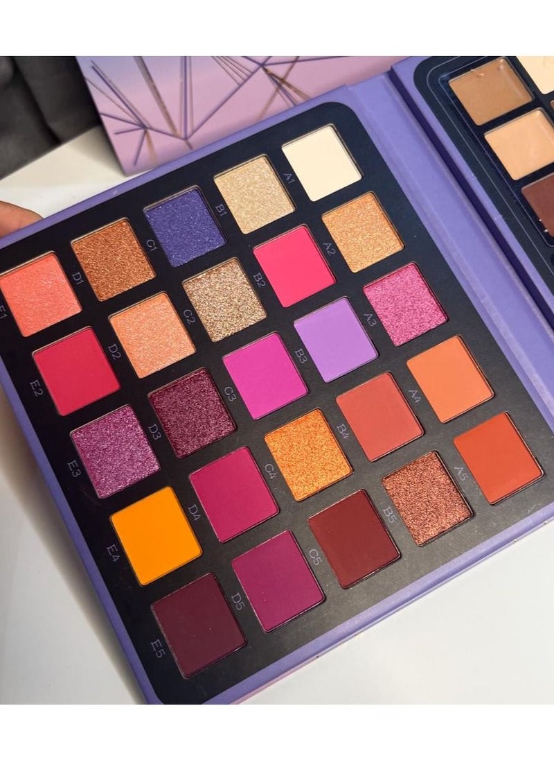 FOR LOVER - An integrated Eye Shadow Palette With Highlighter Blush Eyebrow Tattoo And Multi Colored Powder Easy To Use - Image 1