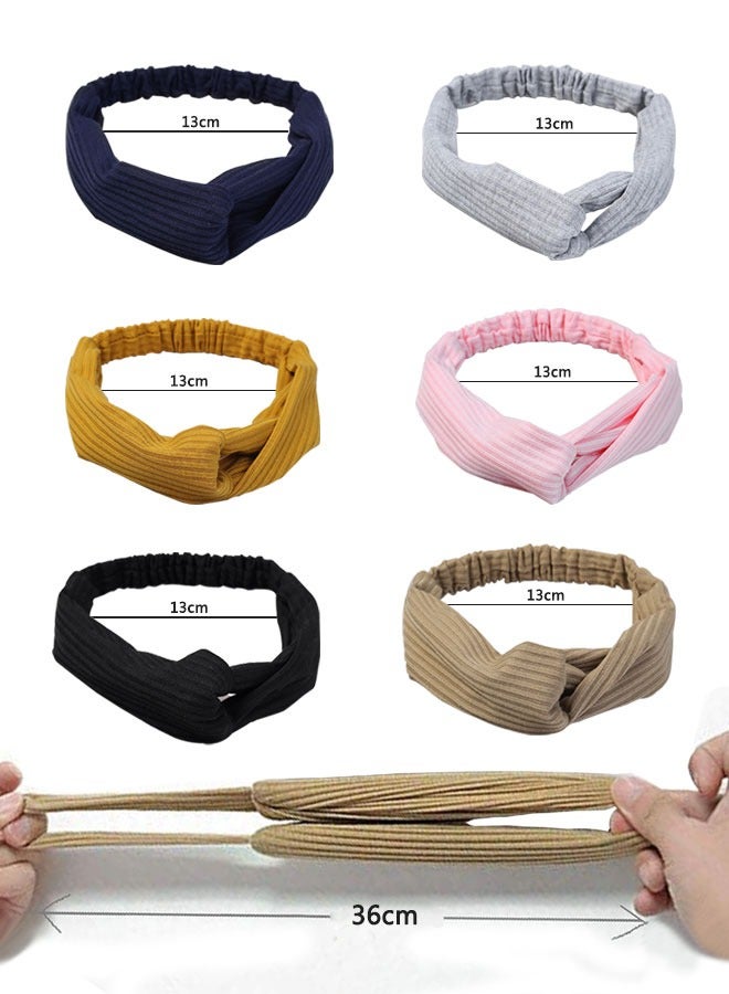 وهاواي 6 Pack Boho Headbands for Women Non Slip Twist Knot Head Bands Headwraps for Wigs Cute Hair Bands Stretchy Fashion Summer Hair Accessories - Image 2