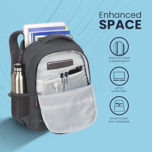 Skybags IKON 02 College Backpack (E) Grey Backpack (Grey, OneSize) - Image 2