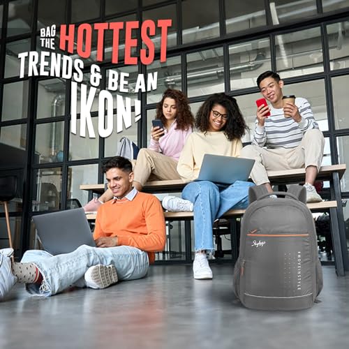 Skybags IKON 02 College Backpack (E) Grey Backpack (Grey, OneSize) - Image 3