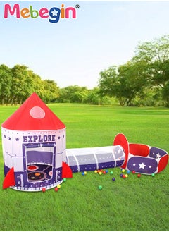 MEBEGIN 3pc Kids Play Tent for Kids with Ball Pit Basketball Hoop, Crawl Tunnel, Princess Tents for Toddlers, Baby Space Ship World Playhouse Toys, Boys Girls Indoor Outdoor Play House, Perfect Kid's Gifts  - Image 2