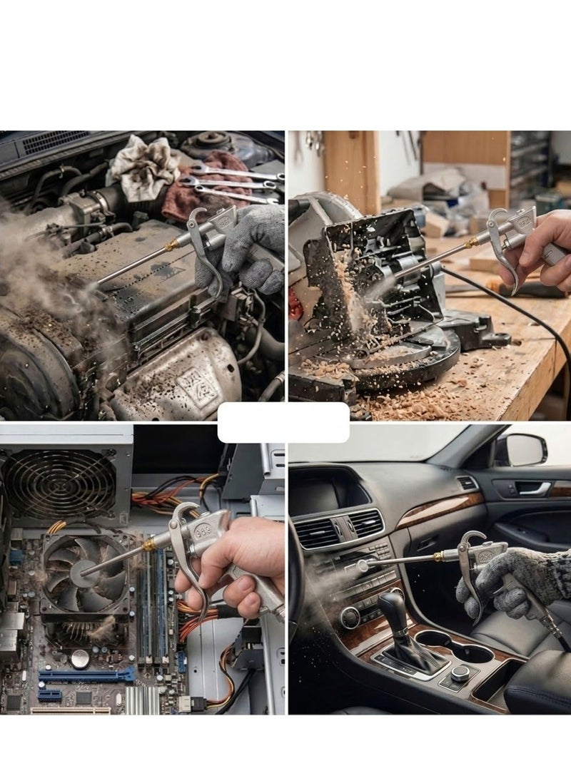 JKD-601 مسدس نفخ الهواء الهوائي (Air Duster) بفوهة طويلة بطول 80 مم – أداة تنظيف عالية الضغط لإزالة الغبار، مسدس نفخ معدني يعمل بضاغط الهواء، مناسب لتنظيف المقصورة الداخلية للسيارات، المحركات، لوحات المفاتيح، الآلات، الورش، المرائب، ومجموعات التنظيف الصناعية. - Image 3