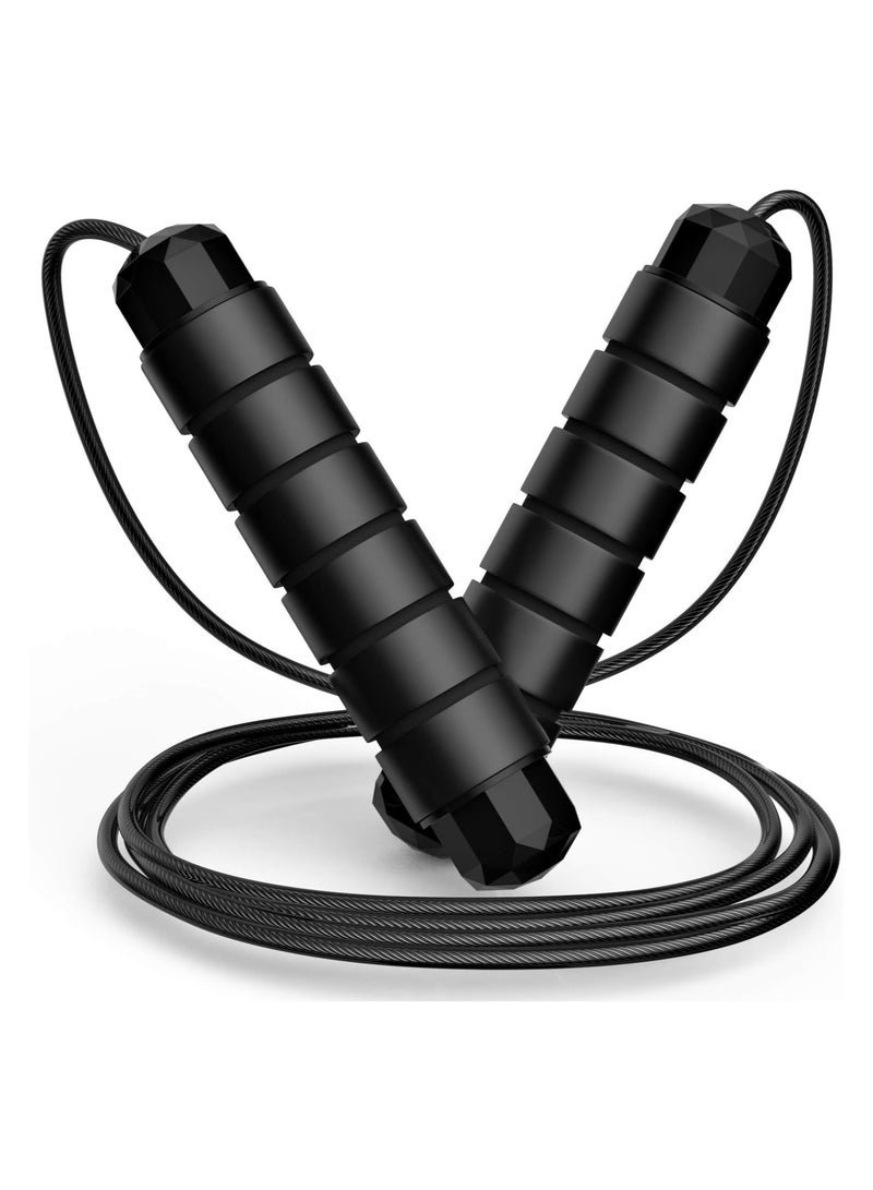 Goolsky Jump Rope, Tangle-Free Rapid Speed Jumping Rope Cable with Ball Bearings for Women, Men, and Kids, Adjustable Steel Jump Rope Workout with Foam Handles for Fitness, Home Exercise & Slim Body - Image 1