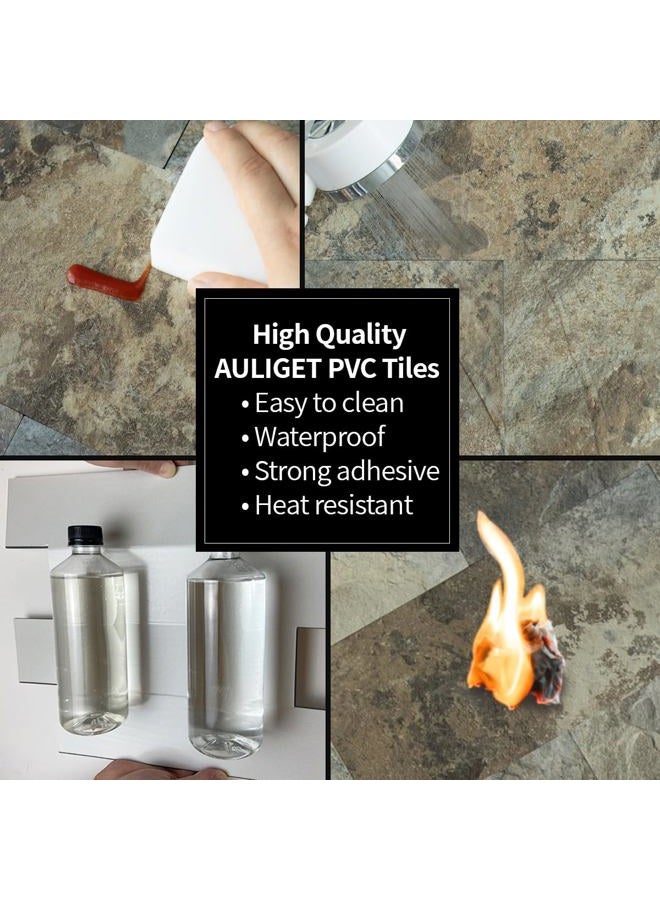 AULIGET 20-Piece Peel and Stick Backsplash Wall Tiles, 6" x 12" PVC Warm Grey Faux Stone Stick on Tiles for Backsplash Kitchen, Bathroom, Laundry Room, Camper, Fireplace - Image 4