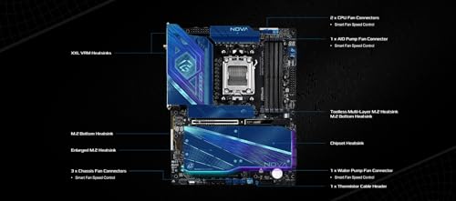 ASRock X870 Nova WiFi AM5 Flagship Motherboard | AMD Ryzen 9000/8000/7000 | DDR5 8400+ (OC) | Dual USB4 | PCIe 5.0 | WiFi 7 | 18+2+1 Power Phase | 5GbE LAN - Image 4