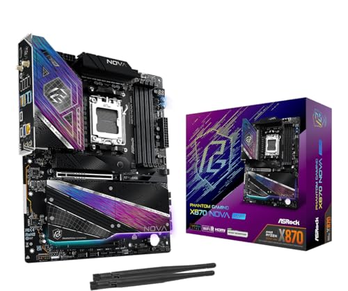 ASRock X870 Nova WiFi AM5 Flagship Motherboard | AMD Ryzen 9000/8000/7000 | DDR5 8400+ (OC) | Dual USB4 | PCIe 5.0 | WiFi 7 | 18+2+1 Power Phase | 5GbE LAN - Image 1
