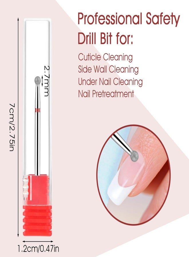 WLLHYF Nail Drill Bits, Ball Shape Nails Cleaner Professional Stainless Steel Cuticle Clean Nail Salon Supply Shape Remove Tools for Dead Skin Gel Nails Polishing - Image 4