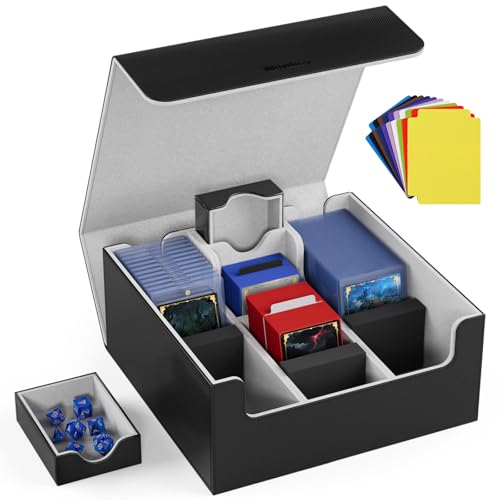 Mlikero Card Deck Case Trading Card Storage Box for Magnetic Cards Holder and Hard Plastic Cards Protectors Leather Magnetic Closure Deck Box Fit for MTG TCG - Image 1