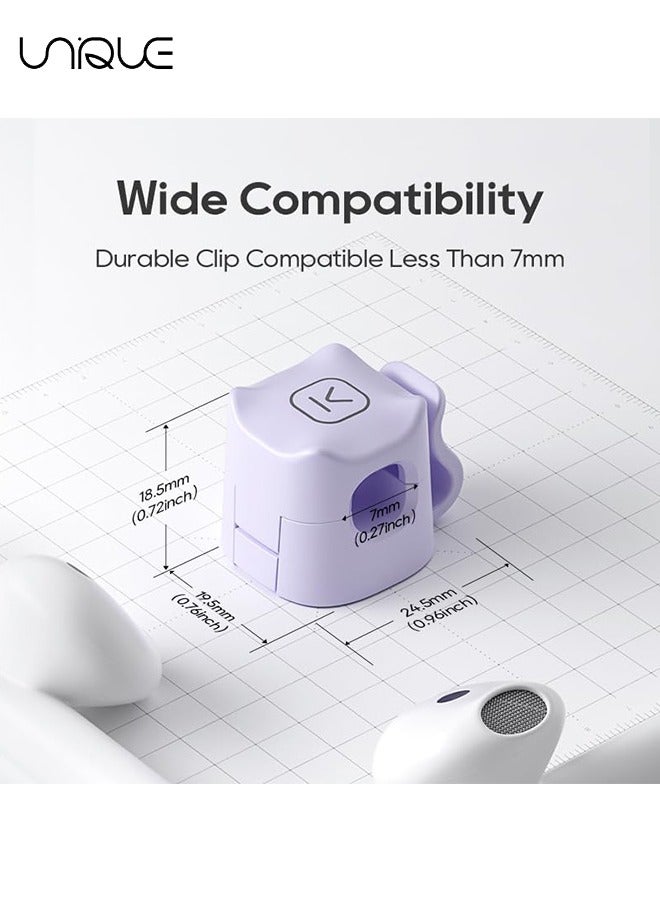 يونيك 3 حزمة مقاطع الكابلات المغناطيسية [كابل سلس قابل للتعديل] حامل الحبل ، منظم الحبل للمكتب - مشبك قابل للتعديل ، منظم الأسلاك ، حامل شاحن USB للهاتف ، منضدة سطح مكتب إدارة السيارة (أرجواني) - Image 2