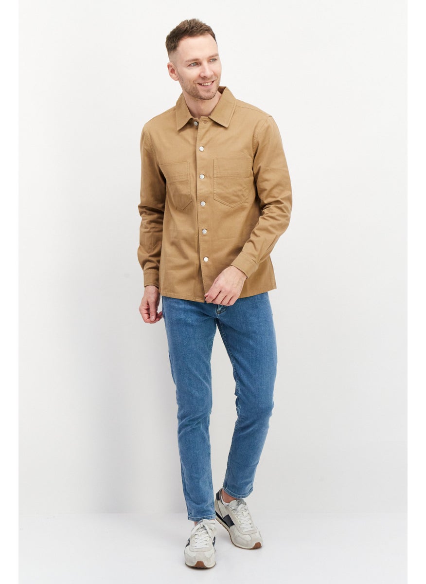 Men Textured Long Sleeve Jacket Shirts, Tan - pzsku/Z03D3F9210E6F76683690Z/45/_/1724351592/98db7085-2923-4573-bef0-082c522c5937