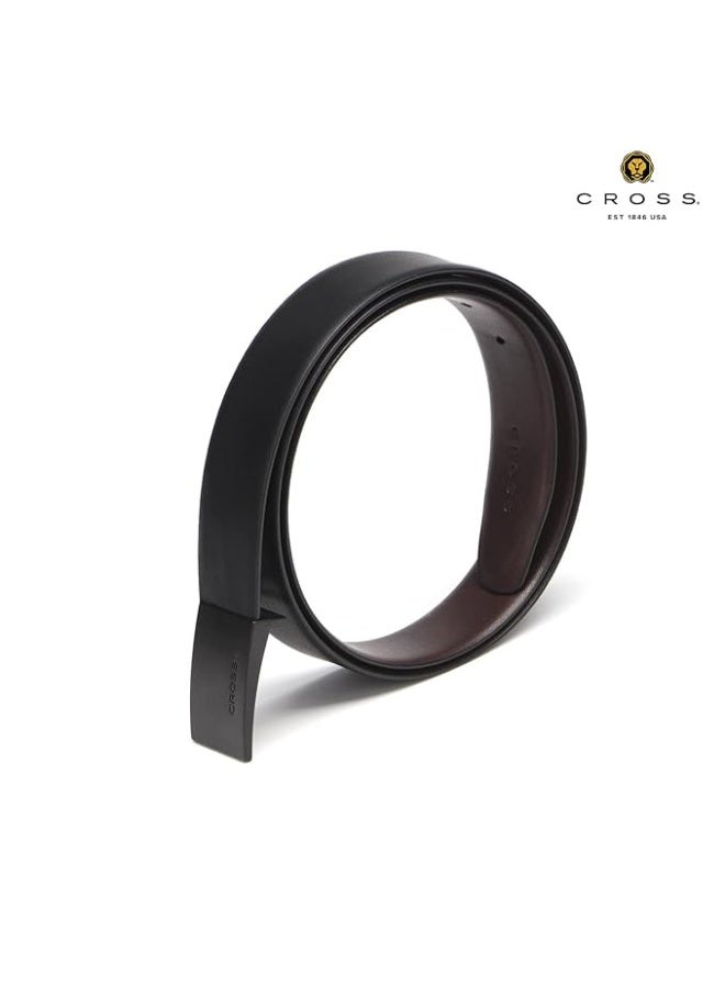 Cross Lugo Duo 30Mm Satin (Reversible) Black Color Leather Belt For Men - Image 4