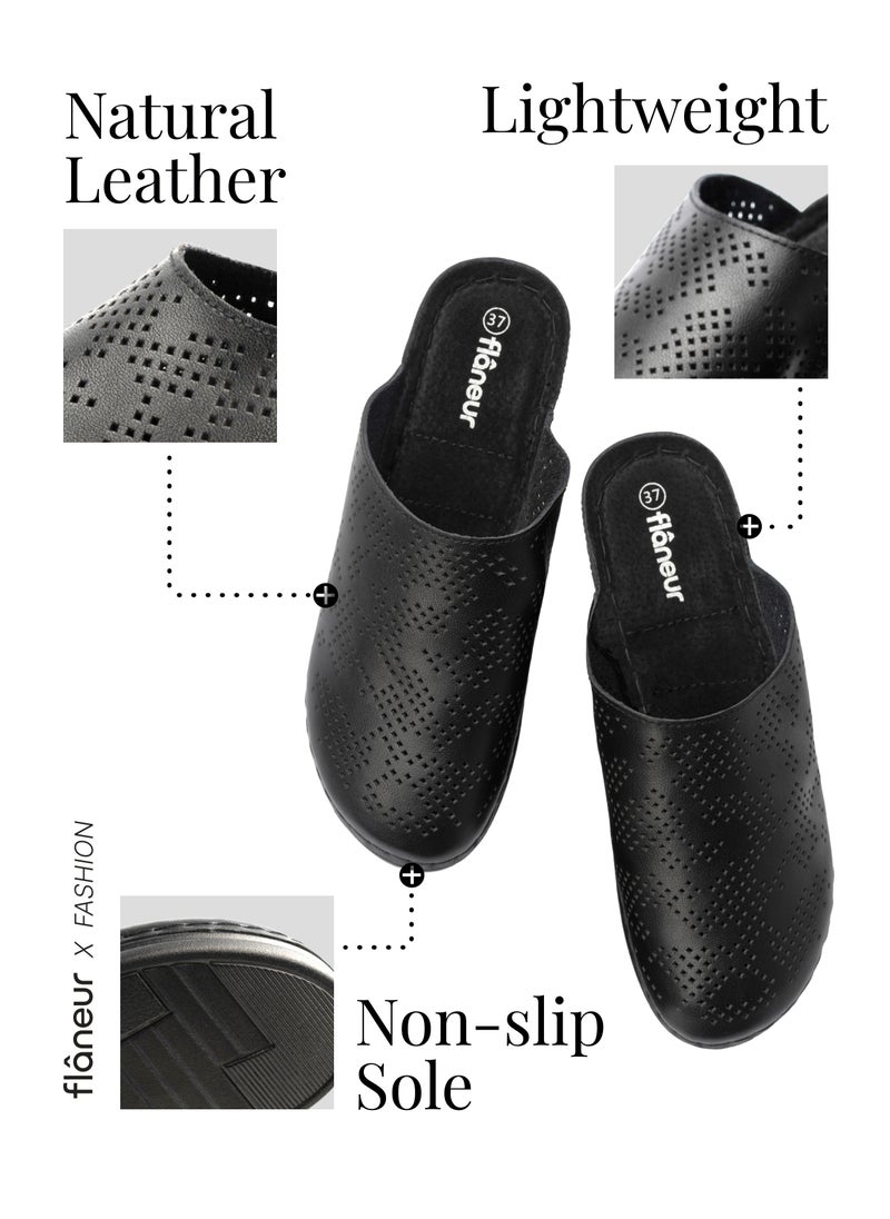 flâneur - Flaneur Sneaker Mules for Women - Sabot Casual Ladies Shoes, Stylish Footwear for Women, 100% Natural Leather, Platform Lightweight & Breathable Slip On Slides, Non-Slip Extra Wide Comfortable Shoes - Image 1